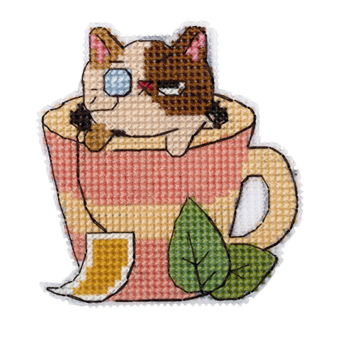 Kryželiu siuvinėjimo komplektas — mielos katės magnetukai šaldytuvui - kaSiulai.lt