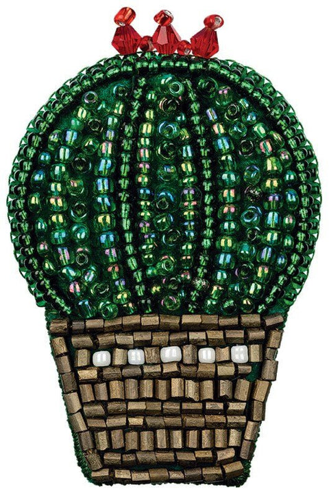 Kryželiu siuvinėjimo komplektas — segė „Kaktusas“, puiki dovana pradedantiesiems - kaSiulai.lt