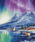 Kryželiu siuvinėjimo komplektas „Šiaurės pašvaistė“, 32×24 cm - kaSiulai.lt