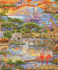 Kryželiu siuvinėjimo rinkinys „Laukinė Afrika“ 45×34 cm – įkvepiantis gamtos motyvas - kaSiulai.lt