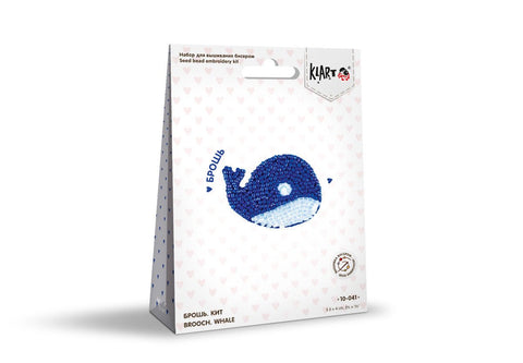 Kryželiu siuvinėta segė „Banginis“ 5,5×4 cm - kaSiulai.lt