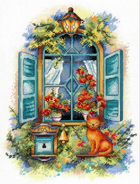 „Laukiant žinių“ kryželiu siuvinėjimo komplektas 26×19 cm - kaSiulai.lt