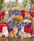 Letistitch Meow Manor — siuvinėjimo komplektas 44×32 cm, dovana kačių mylėtojams - kaSiulai.lt