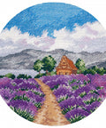 Levandų miniatiūra siuvinėjimu kryželiu 15×15 cm — Aida 16, 22 spalvos - kaSiulai.lt