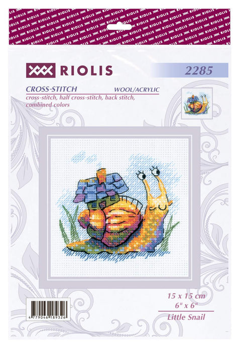 RIOLIS siuvinėjimo rinkinys "Mažoji sraigė" Nr. 2285 — 15×15 cm, 12 spalvų