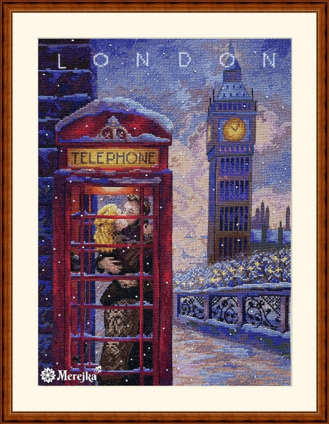Londonas — siuvinėjimo komplektas Aida 16 (Zweigart cappuccino) 33×24,5 cm, 35 DMC spalvų - kaSiulai.lt
