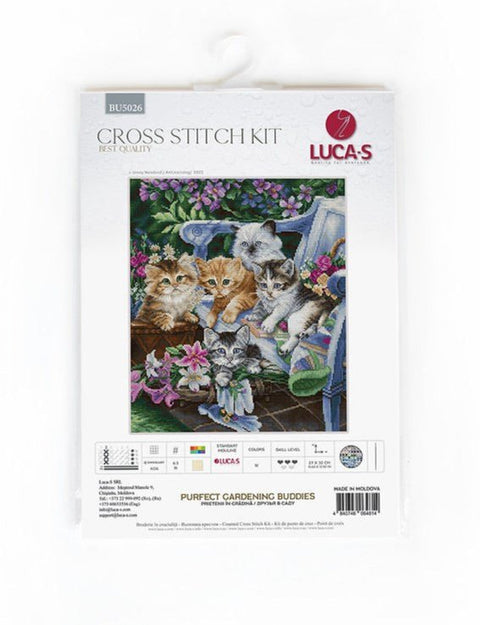 Luca - S „Katės sode“ – siuvinėjimo kryželiu komplektas katėms mylintiems - kaSiulai.lt