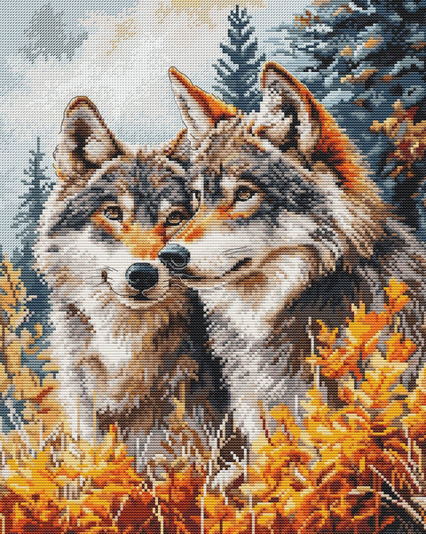 Luca - S kryželiu siuvinėjimo komplektas „Miško globėjai“, 25×32 cm - kaSiulai.lt