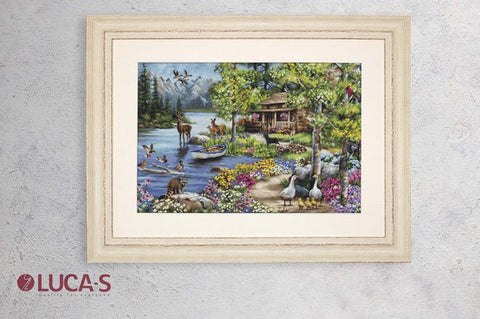 Luca - S — Namelis prie ežero, siuvinėjimas kryželiu 51×34 cm (pažengusiems) - kaSiulai.lt