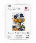 Luca - S siuvinėjimo komplektas kryželiu „Našlaičių puokštė“ 23 × 30 cm - kaSiulai.lt