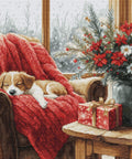 Luca - S siuvinėjimo kryželiu komplektas Kalėdinis „Christmas Moment“ 37×29 cm (Gold) - kaSiulai.lt