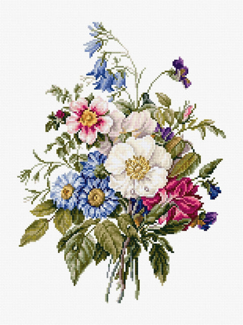 Luca-S siuvinėjimo rinkinys Bouquet of Summer Flowers SBU4004 21x28.5cm - kaSiulai.lt