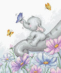 Luca-S siuvinėjimo rinkinys Elephant with Butterfly SB1183 19x23cm - kaSiulai.lt
