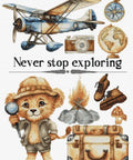 Luca - S skaičiuoto kryželio komplektas „Never Stop Exploring“ 25×35 cm - kaSiulai.lt
