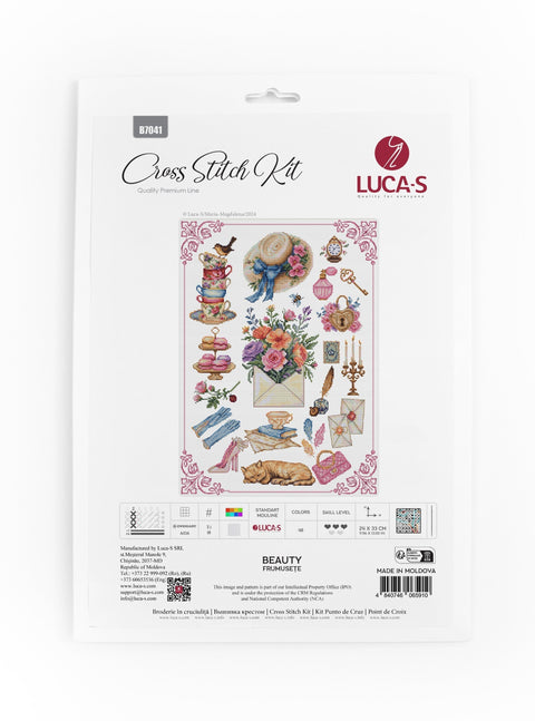 Luca‑S „Beauty“ siuvinėjimo komplektas kryželiu, 24×33 cm - kaSiulai.lt