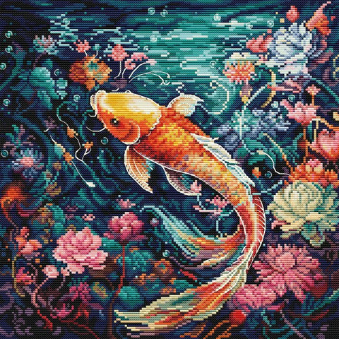 Luca‑S kryželiu siuvinėjimo komplektas „Jūros pasaulis“, 25×25 cm - kaSiulai.lt