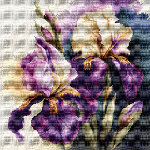 Luca‑S Premium skaičiuojamas kryželių komplektas „Iris Burgermeister“, 22×22 cm - kaSiulai.lt