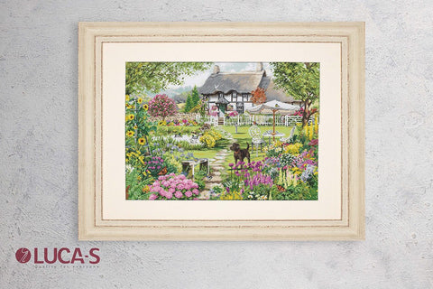 Luca‑S siuvinėjimo komplektas „Kotedžo sodas“ (siuvinėjimas kryželiu) 46×32 cm - kaSiulai.lt