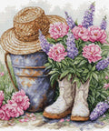 Luca‑S siuvinėjimo komplektas (kryželiu) „Sodo dekoras“, 29×29 cm - kaSiulai.lt