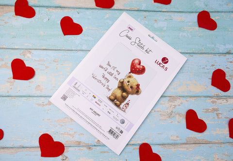 Luca‑S siuvinėjimo komplektas „My Heart“ 24×25 cm — romantiškas - kaSiulai.lt