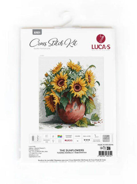 Luca‑S skaičiuotu kryželiu siuvinėjimo komplektas „Saulėgrąžos“ 28×30 cm - kaSiulai.lt