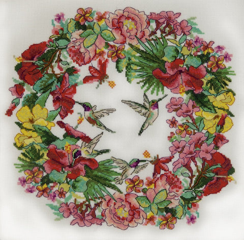 Charivna Mit „Tropinis aromatas“ – siuvinėjimo kryželiu rinkinys, Aida 16 ct, 25,5×25,5 cm