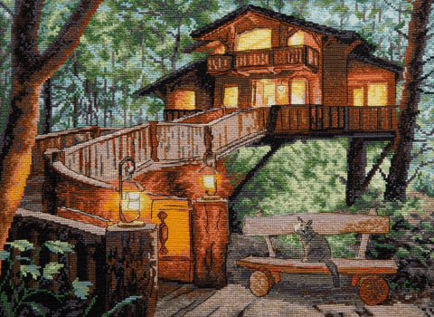 Charivna Mit kryželių rinkinys „Slapta vieta“ 33×24 cm — 16 ct Aida, 32 spalvų Madeira siūlai