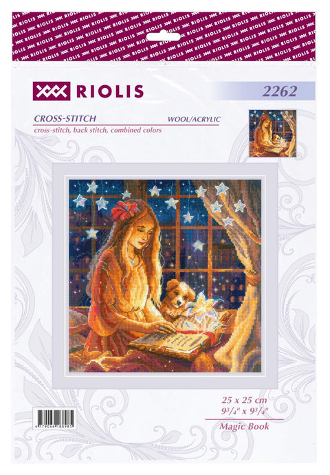 RIOLIS siuvinėjimo rinkinys Magic Book Nr.2262 — 25×25 cm, 26 spalvų vilnos/akrilo siūlai