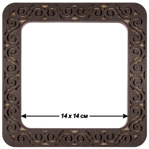 Magnetinis siuvinėjimo rėmelis iš natūralios medienos 14×14 cm – skirtas plokščioms medžiagoms