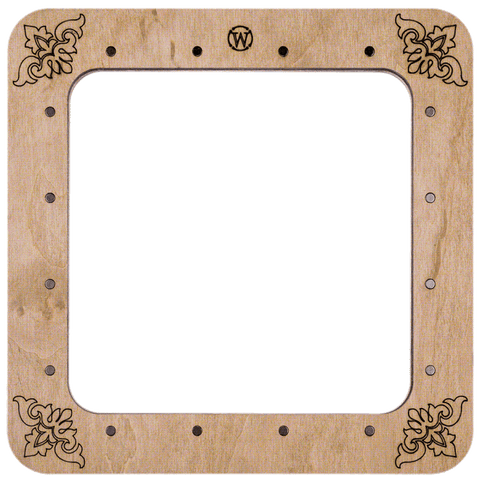 Magnetinis siuvinėjimo rėmelis iš natūralios medienos 14×14 cm – skirtas plokščioms medžiagoms