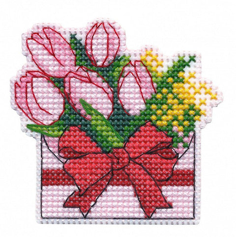 Magneto siuvinėjimo komplektas „Sveikinimai“ 7×7 cm, 10 spalvų - kaSiulai.lt