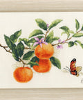 Mandarinų šakelė — siuvinėjimas kryželiu, Aida 18, 18,5×25 cm - kaSiulai.lt