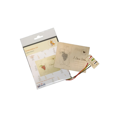 Medinė atvirutė su kryželiu „Zuikis – myliu tave“ KF022/130 - kaSiulai.lt