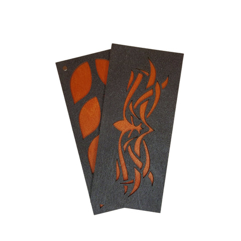 Medinė dėžutė karoliukams „Oranžinis raštas“, vieno aukšto — KF027/12 - 1 - kaSiulai.lt