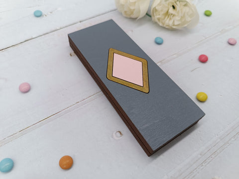 Medinė dėžutė karoliukams „Rožinis rombas“ KF027/107 - kaSiulai.lt