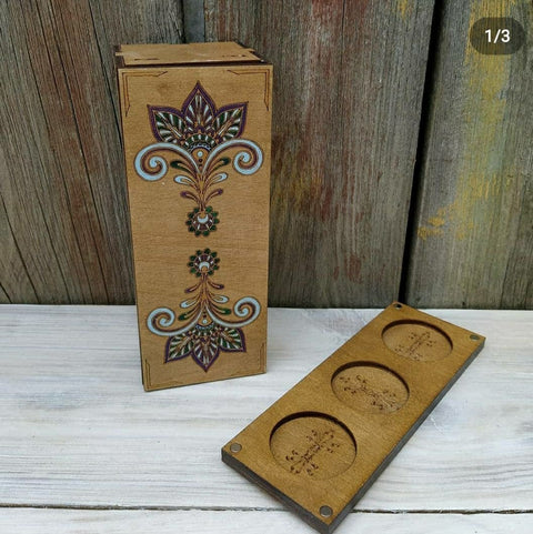 Medinė dėžutė siuvinėjimo priemonėms KF057/2 - kaSiulai.lt