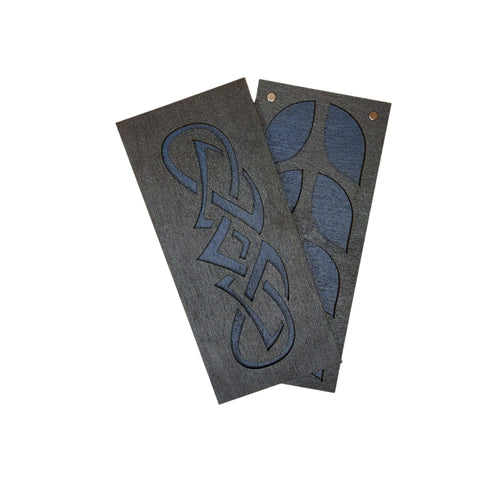 Medinė karoliukų dėžutė, vieno sluoksnio „Mėlynas raštas“ – KF027/11 - 1 - kaSiulai.lt