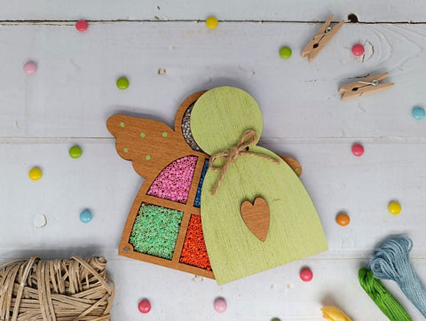 Medinė karoliukų dėžutė „Žalias angelas“ KF027/100G - kaSiulai.lt