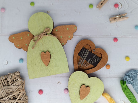 Medinė karoliukų dėžutė „Žalias angelas“ KF027/100G - kaSiulai.lt