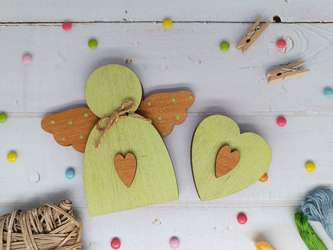 Medinė karoliukų dėžutė „Žalias angelas“ KF027/100G - kaSiulai.lt