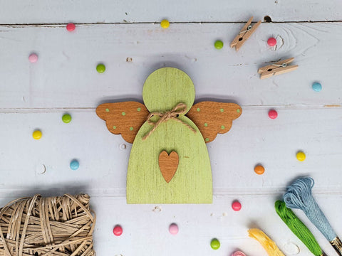 Medinė karoliukų dėžutė „Žalias angelas“ KF027/100G - kaSiulai.lt