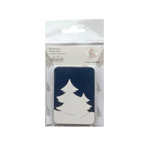 Medinė siuvimo adatų dėžutė „Žiemos miškas“ KF056/72 - kaSiulai.lt