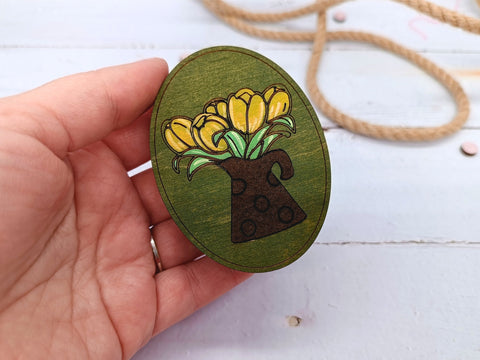 Medinis dėklas adatoms su tulpėmis KF056/120G - kaSiulai.lt