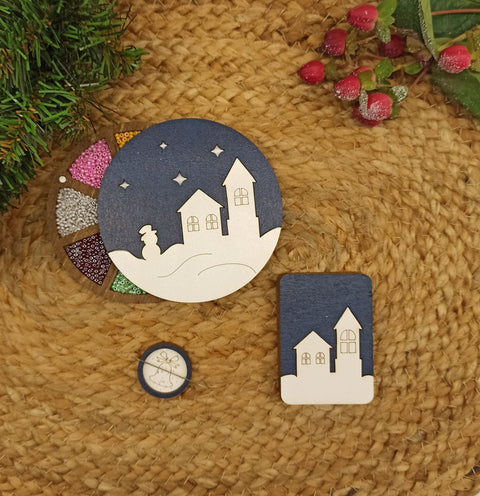 Medinis dėklas adatoms „Žiemos namai“ KF056/71 - kaSiulai.lt