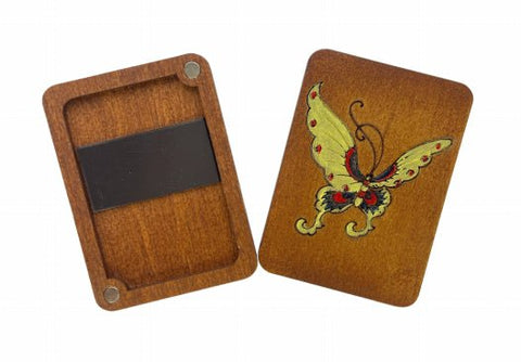 Medinis, rankų tapytas adatų dėklas „Drugelis“ KF056/3 - kaSiulai.lt