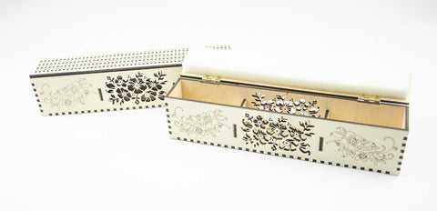 Medinis siuvinėjimo adatų organizatorius, 200 skylių, dramblio kaulo - kaSiulai.lt