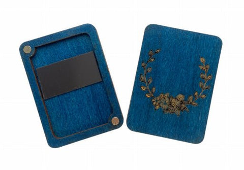 Mėlynas medinis adatų dėklas KF056/1 - kaSiulai.lt