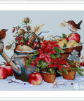 Merejka „December“ siuvinėjimo komplektas — Aida 16 (ledinė mėlyna), DMC, 37×28 cm - kaSiulai.lt