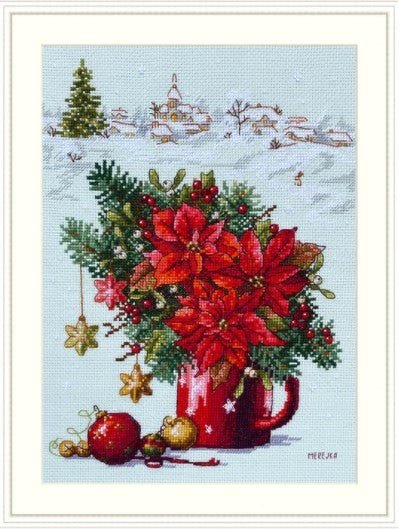 Merejka "Happy Holiday" — kalėdinis siuvinėjimo rinkinys kryželiu, puiki dovana - kaSiulai.lt