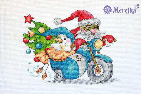 Merejka kalėdinis kryželių siuvinėjimo komplektas „Christmas Racing“ - kaSiulai.lt
